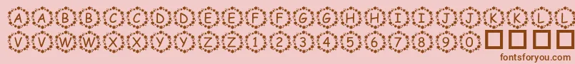 PfSurroundedByStars Font – Brown Fonts on Pink Background