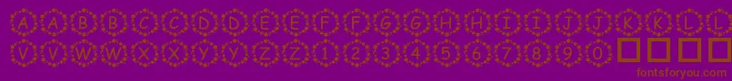 PfSurroundedByStars Font – Brown Fonts on Purple Background