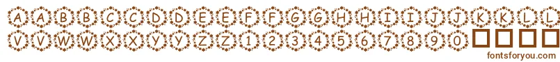 Шрифт PfSurroundedByStars – коричневые шрифты на белом фоне