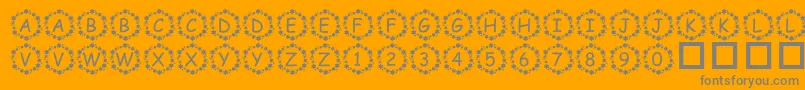 PfSurroundedByStars Font – Gray Fonts on Orange Background