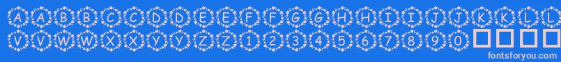 PfSurroundedByStars Font – Pink Fonts on Blue Background