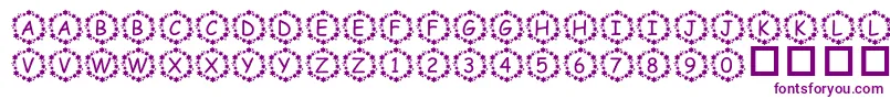 PfSurroundedByStars Font – Purple Fonts on White Background