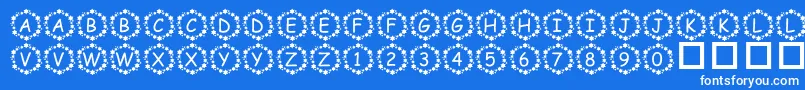 PfSurroundedByStars Font – White Fonts on Blue Background