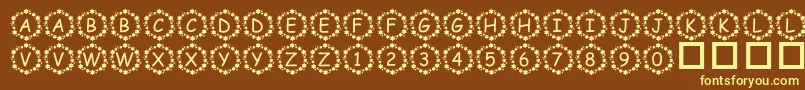 PfSurroundedByStars Font – Yellow Fonts on Brown Background