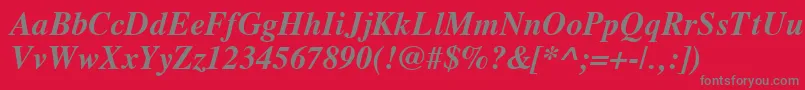 Vremfbi Font – Gray Fonts on Red Background