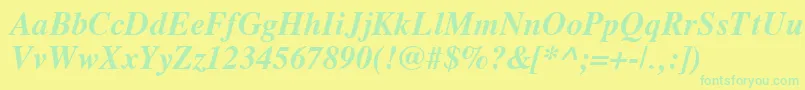 Vremfbi Font – Green Fonts on Yellow Background