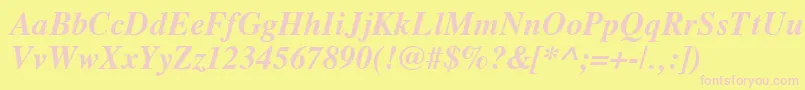 Vremfbi Font – Pink Fonts on Yellow Background