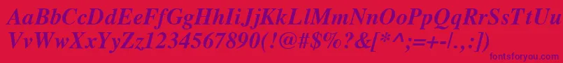 Vremfbi Font – Purple Fonts on Red Background