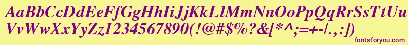 Vremfbi Font – Purple Fonts on Yellow Background