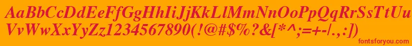 Vremfbi Font – Red Fonts on Orange Background