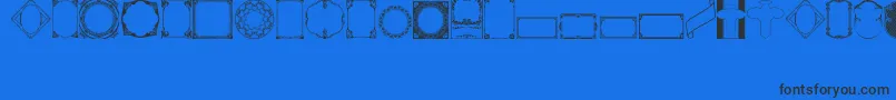 フォントVintagePanels02 – 黒い文字の青い背景