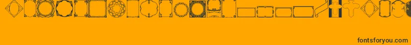 VintagePanels02-fontti – mustat fontit oranssilla taustalla