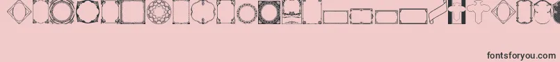 VintagePanels02-fontti – mustat fontit vaaleanpunaisella taustalla