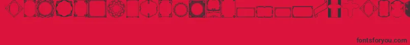 VintagePanels02-fontti – mustat fontit punaisella taustalla