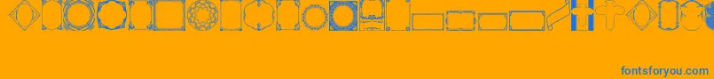 VintagePanels02-fontti – siniset fontit oranssilla taustalla