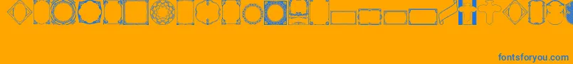 VintagePanels02 Font – Blue Fonts on Orange Background