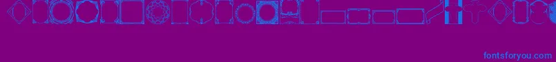 VintagePanels02-Schriftart – Blaue Schriften auf violettem Hintergrund