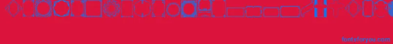 Шрифт VintagePanels02 – синие шрифты на красном фоне