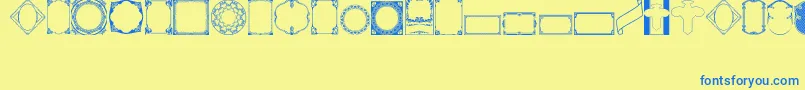 Czcionka VintagePanels02 – niebieskie czcionki na żółtym tle