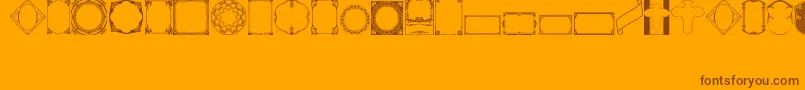 VintagePanels02-Schriftart – Braune Schriften auf orangefarbenem Hintergrund