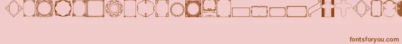 フォントVintagePanels02 – ピンクの背景に茶色のフォント