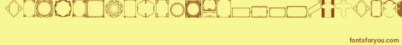 VintagePanels02-fontti – ruskeat fontit keltaisella taustalla