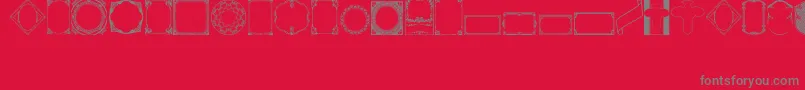 フォントVintagePanels02 – 赤い背景に灰色の文字