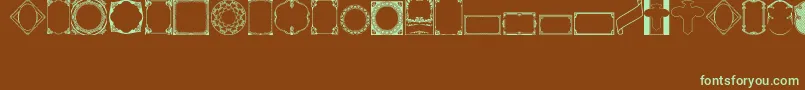 VintagePanels02 Font – Green Fonts on Brown Background