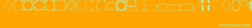 フォントVintagePanels02 – オレンジの背景に緑のフォント