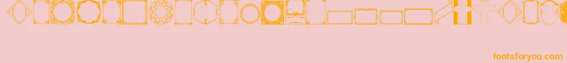 VintagePanels02-Schriftart – Orangefarbene Schriften auf rosa Hintergrund