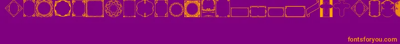 VintagePanels02-fontti – oranssit fontit violetilla taustalla