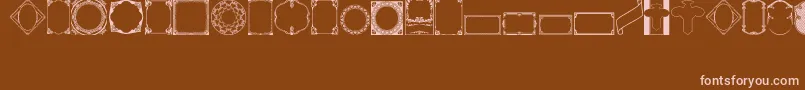VintagePanels02-fontti – vaaleanpunaiset fontit ruskealla taustalla
