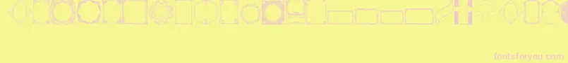 フォントVintagePanels02 – ピンクのフォント、黄色の背景
