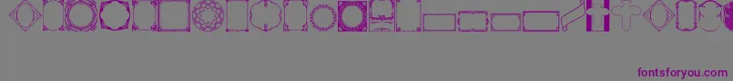 Шрифт VintagePanels02 – фиолетовые шрифты на сером фоне