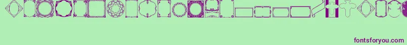フォントVintagePanels02 – 緑の背景に紫のフォント
