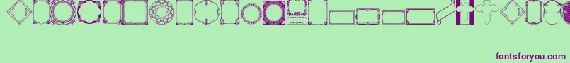 VintagePanels02 Font – Purple Fonts on Green Background