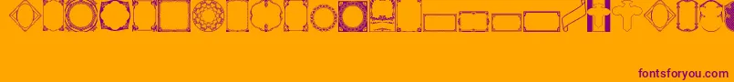 VintagePanels02-fontti – violetit fontit oranssilla taustalla