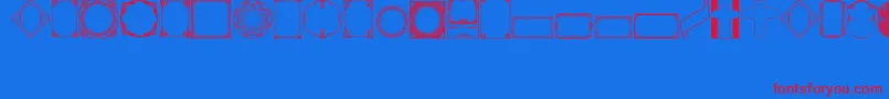 フォントVintagePanels02 – 赤い文字の青い背景
