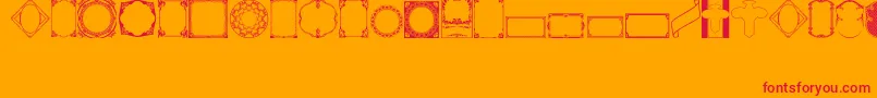 VintagePanels02-fontti – punaiset fontit oranssilla taustalla