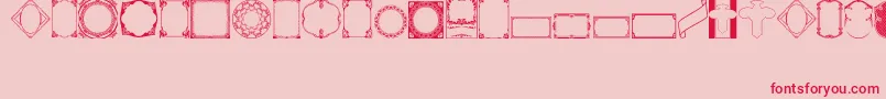 VintagePanels02-fontti – punaiset fontit vaaleanpunaisella taustalla