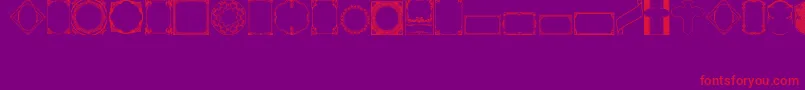 VintagePanels02-fontti – punaiset fontit violetilla taustalla