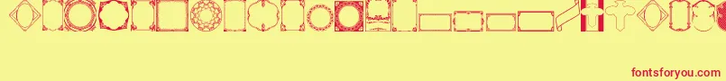 フォントVintagePanels02 – 赤い文字の黄色い背景