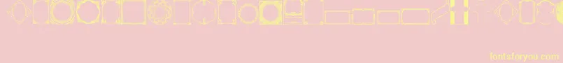 VintagePanels02-fontti – keltaiset fontit vaaleanpunaisella taustalla