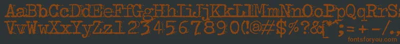 Шрифт Bulkeyrefuse – коричневые шрифты на чёрном фоне