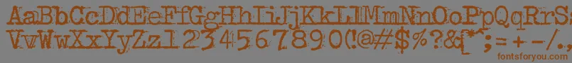 Bulkeyrefuse Font – Brown Fonts on Gray Background