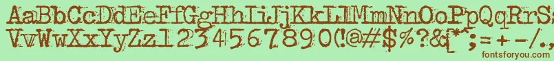 Bulkeyrefuse Font – Brown Fonts on Green Background