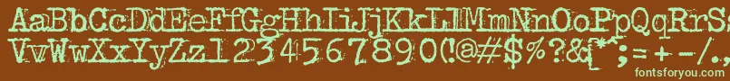 Bulkeyrefuse Font – Green Fonts on Brown Background