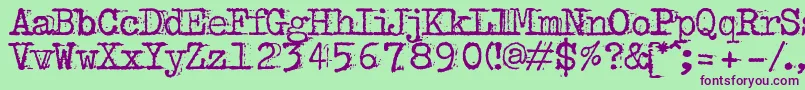 Bulkeyrefuse Font – Purple Fonts on Green Background