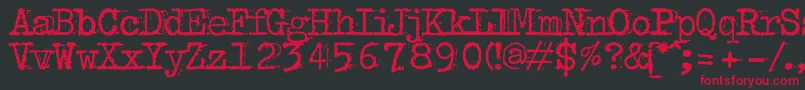 Bulkeyrefuse Font – Red Fonts on Black Background