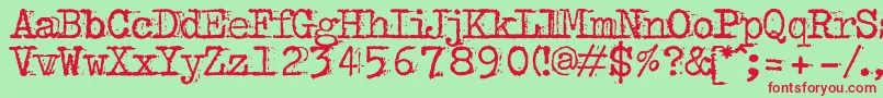 Bulkeyrefuse Font – Red Fonts on Green Background